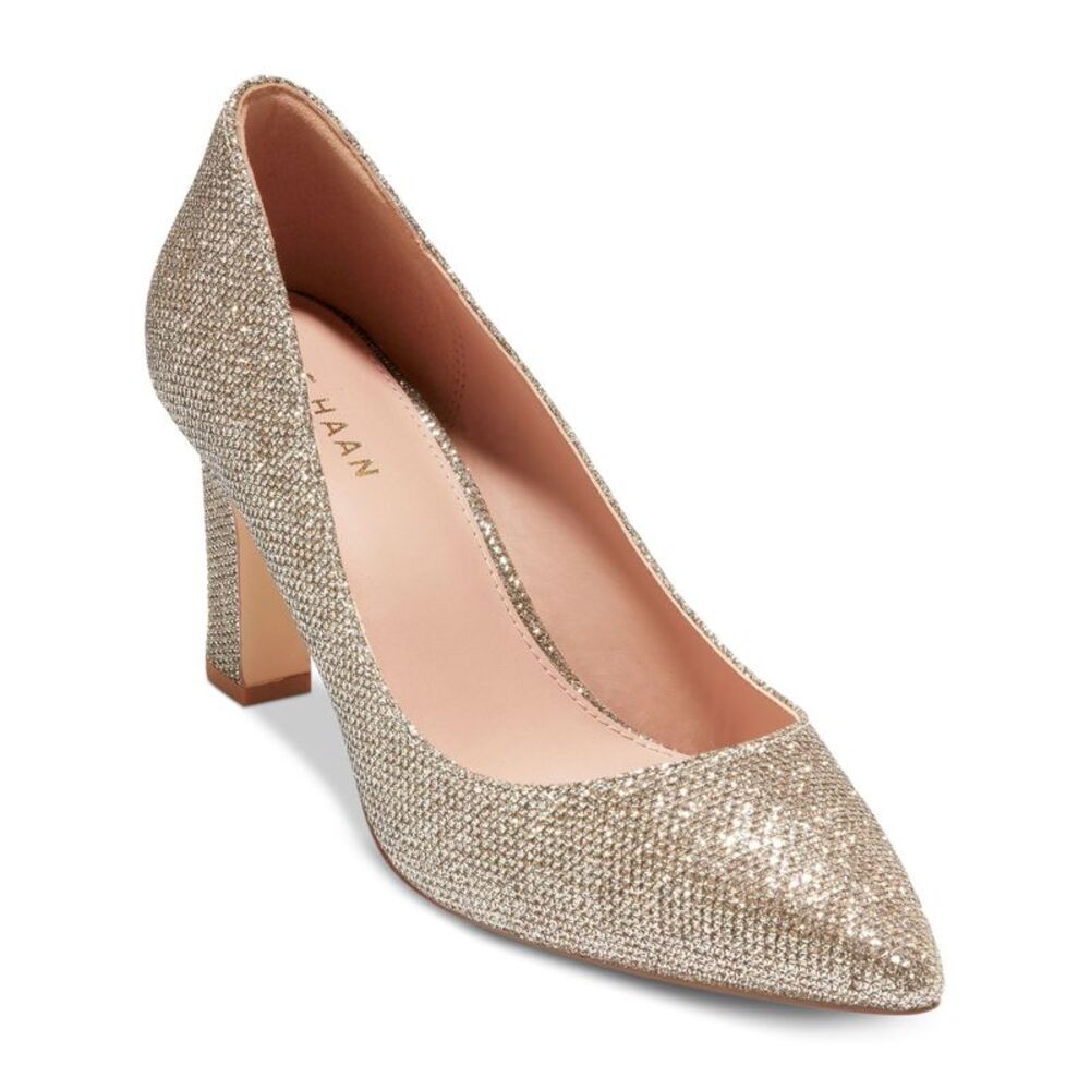 COLE HAAN GRANDSERIES Womens Gold Gold Mesh Mylah Toe Slip On Pumps Shoes 6 B